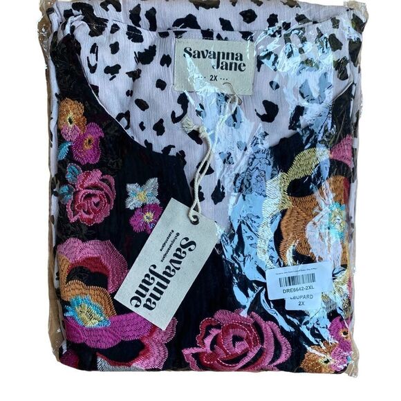 Savannah Jane Snow Leopard Dress Sz 2XL NWT - Picture 2 of 6